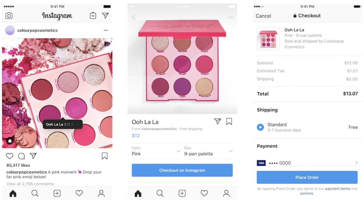 instagram checkout