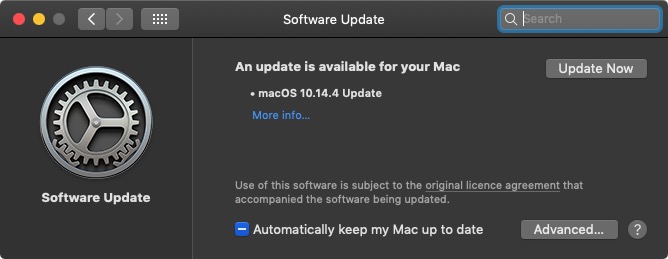 macos mojave software update