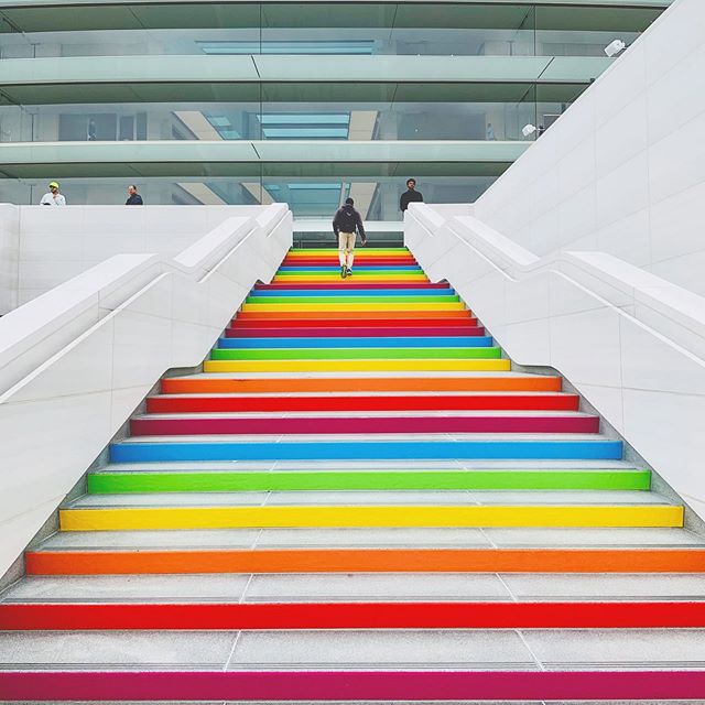 apple park rainbow stairs