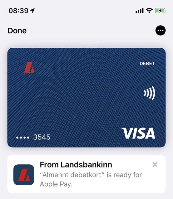 apple pay iceland bank card