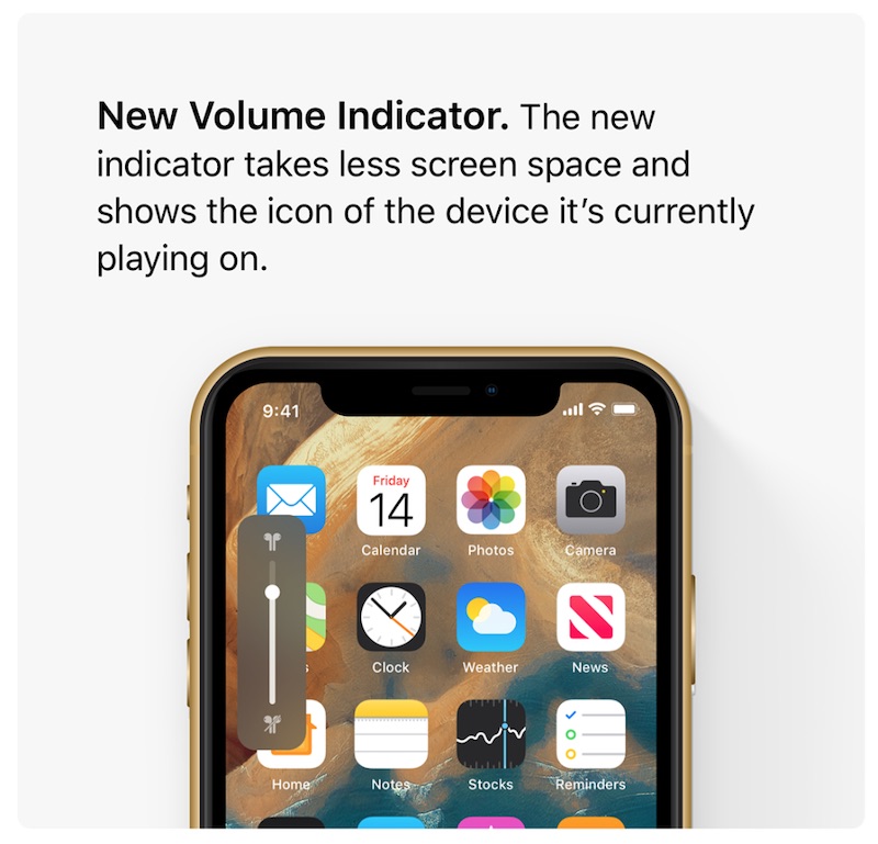 ios 13 volume indicator concept