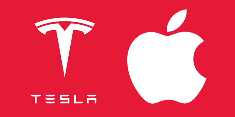 tesla apple logos