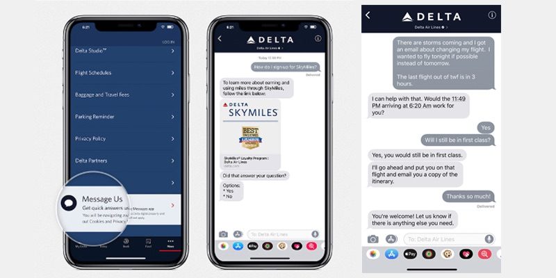 delta apple business chat