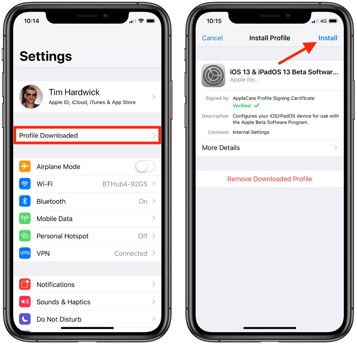 ios 13 beta profile