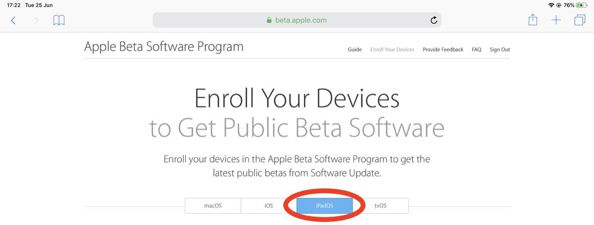 how to install ipados public beta 4