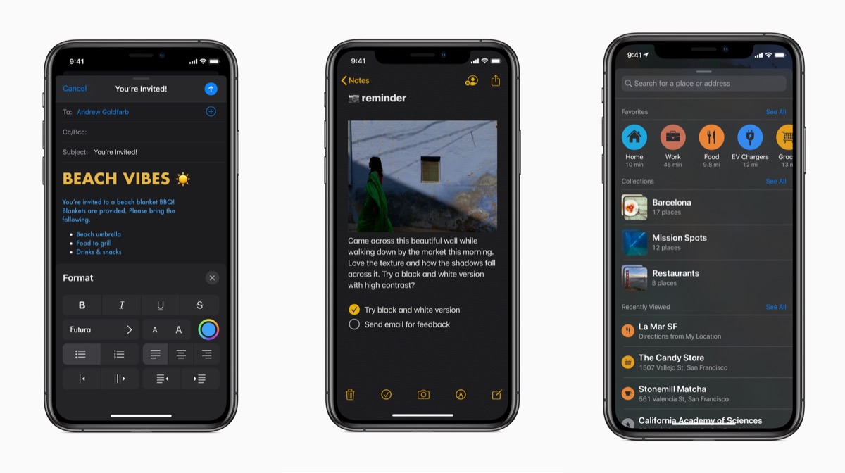 ios 13 dark mode screens 1