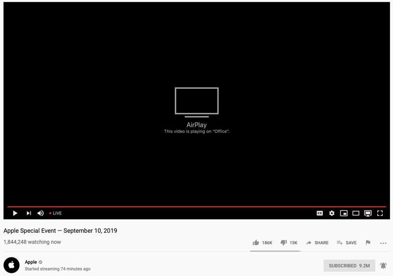 appleyoutubelivestream