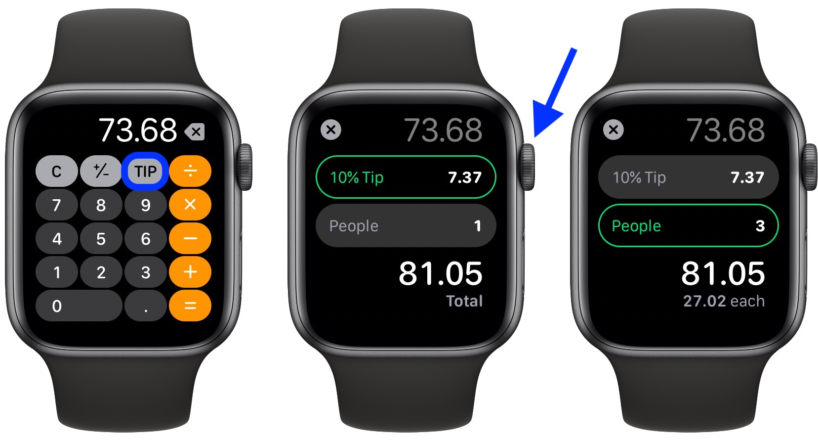 Humidity Across Mystery How to Use the Calculator App's Split Bill and Tip Functions on Apple Watch  - MacRumors