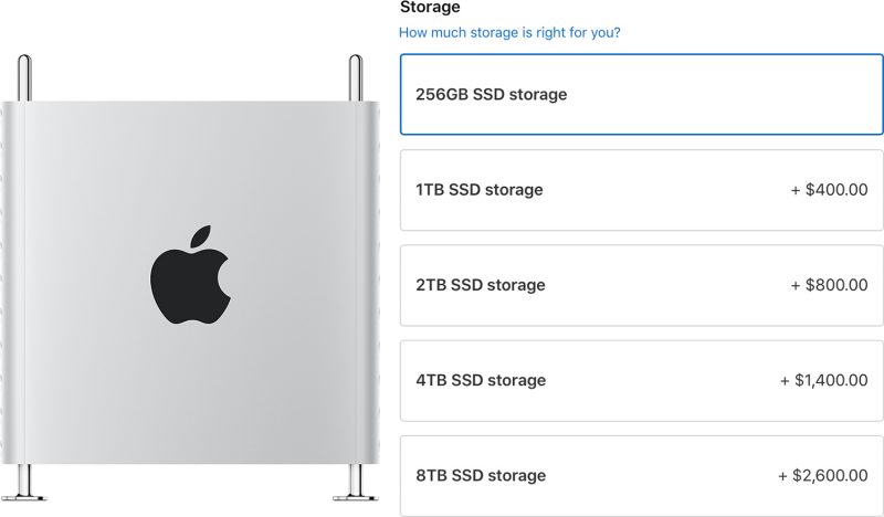 Apple Now Offering $2,600 8TB SSD Upgrade Option for Mac Pro