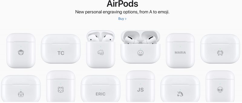 Apple Now Allowing AirPods Charging Cases to Be Engraved With Emojis