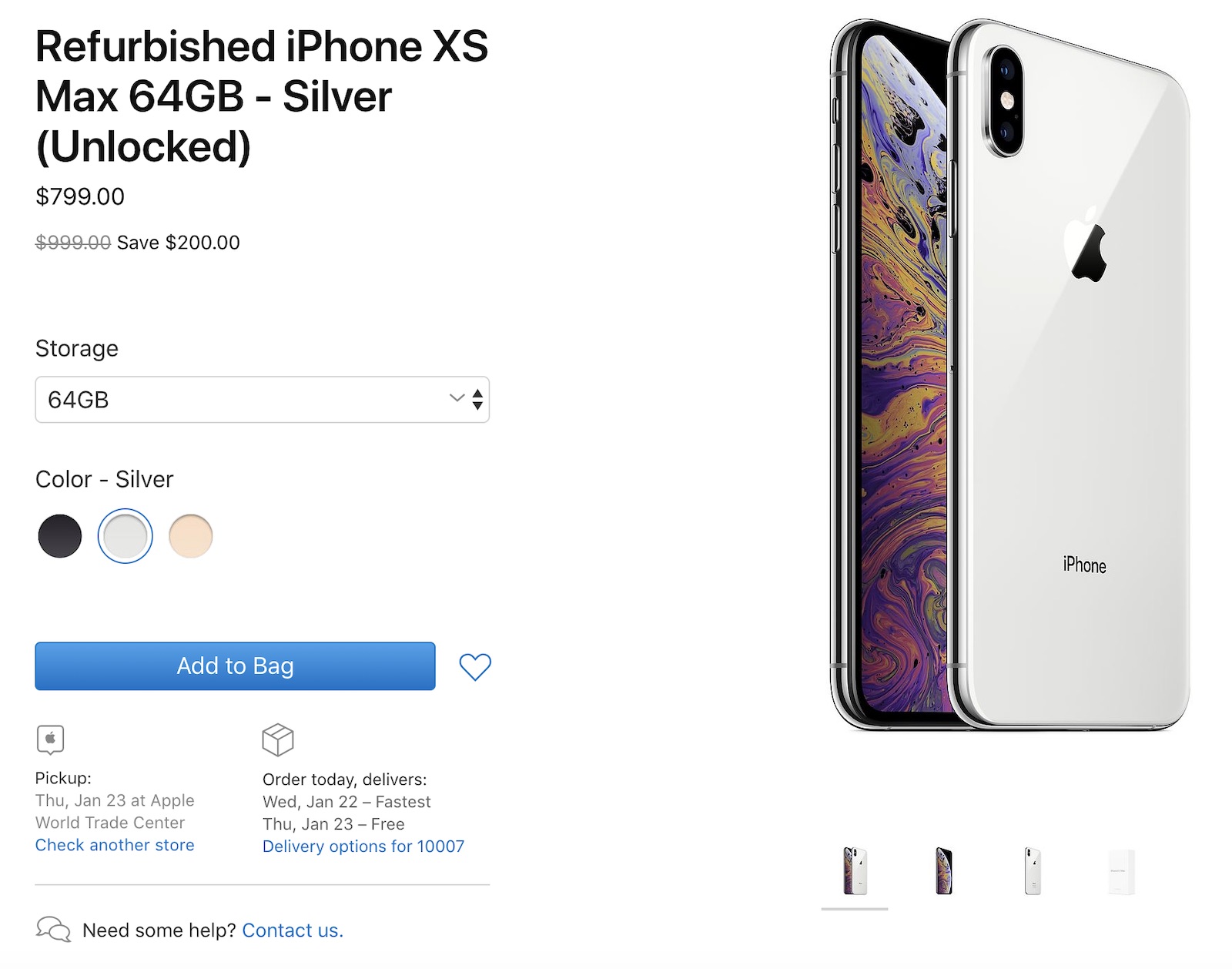 Apple Begins Selling Refurbished iPhone XS and iPhone XS Max Models thumbnail