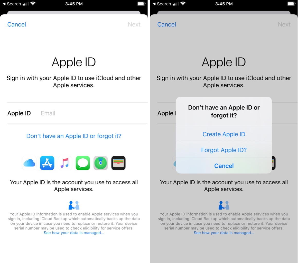 Creat apple id