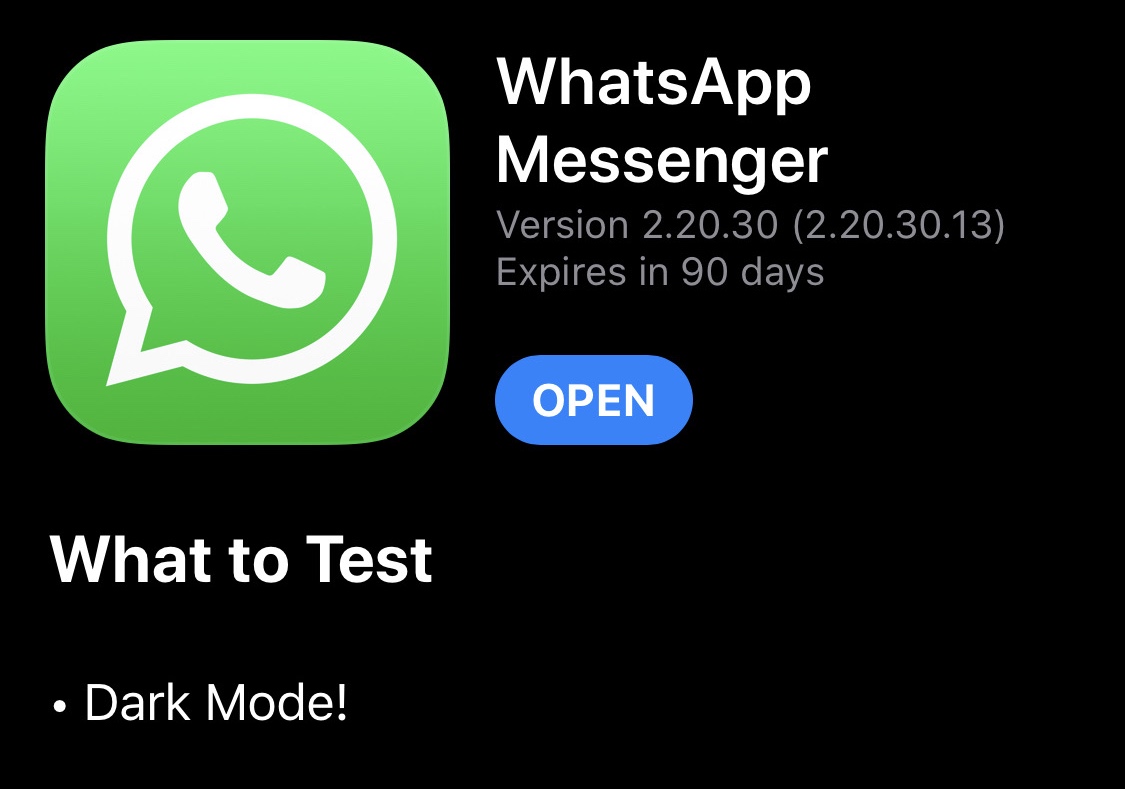 dark mode whatsapp