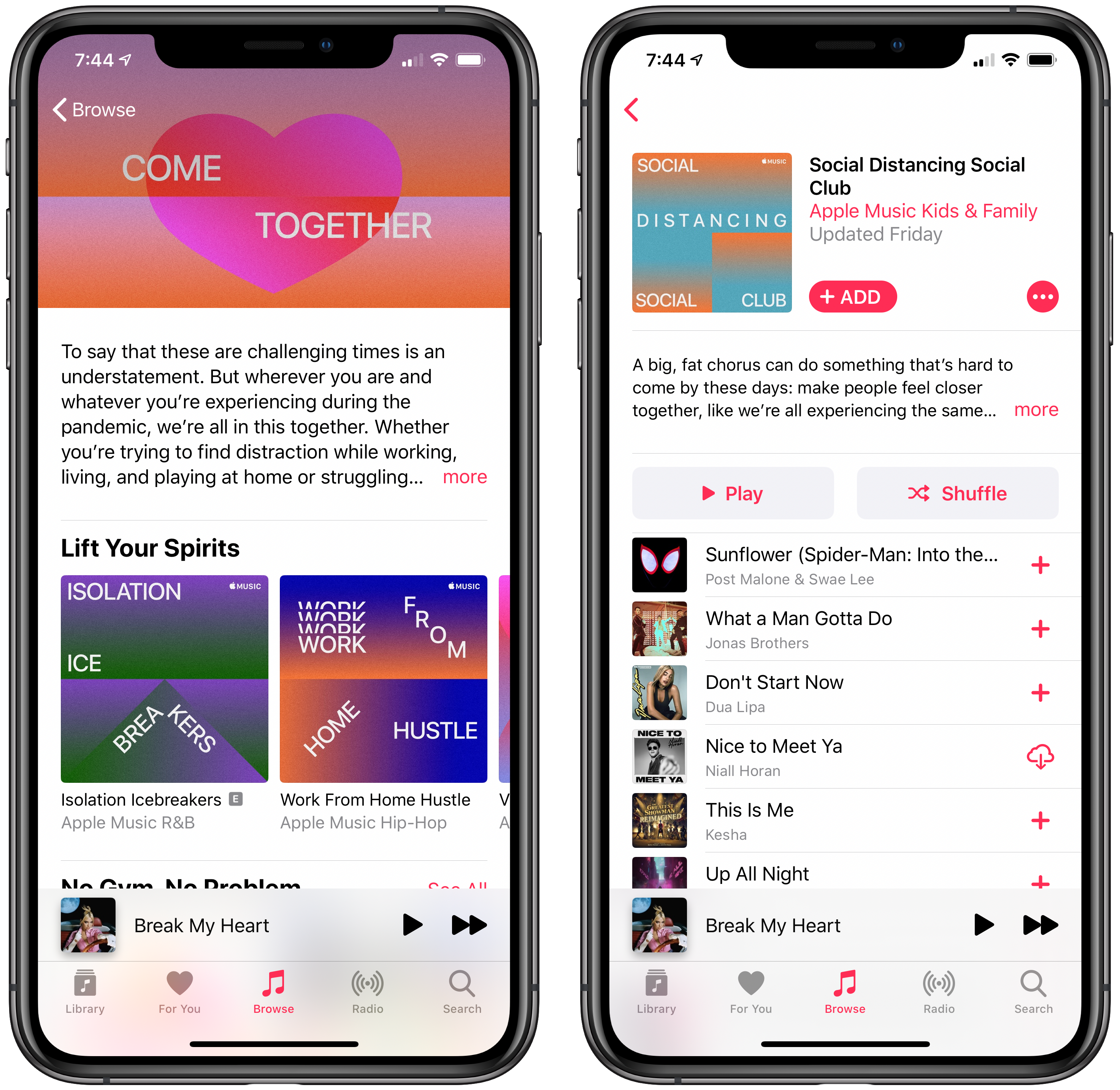 photo of Apple Music Shares Playlists Aimed at Lifting Your Spirits While Social Distancing image