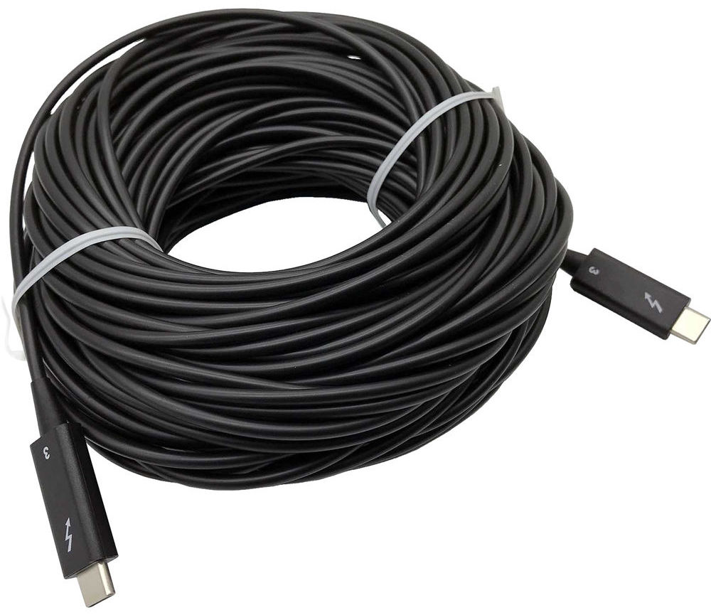 photo of Optical Thunderbolt 3 Cables Begin Rolling Out in Lengths Up to 50 Meters image