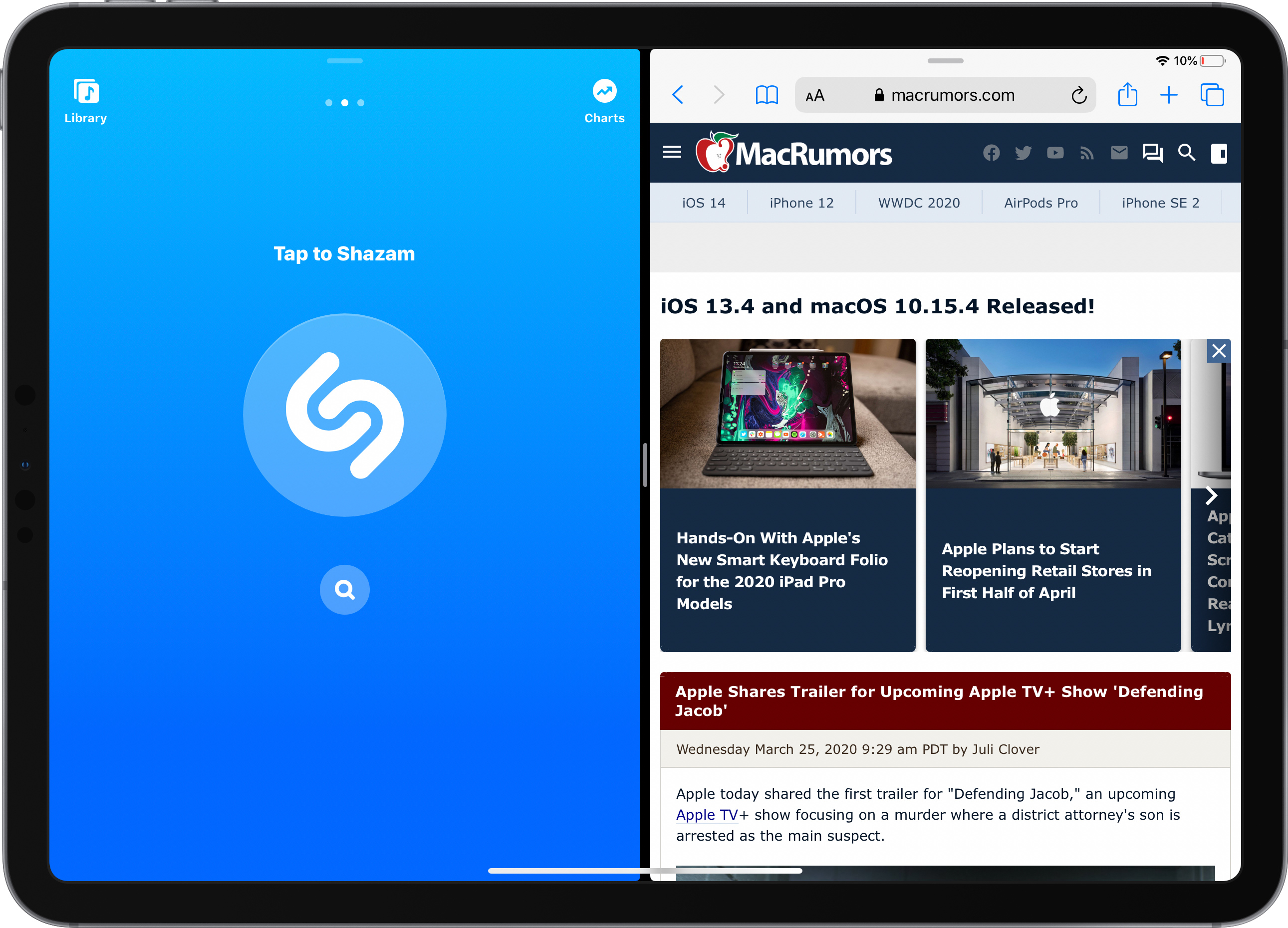 photo of Shazam Gains Support for Split View on iPad image