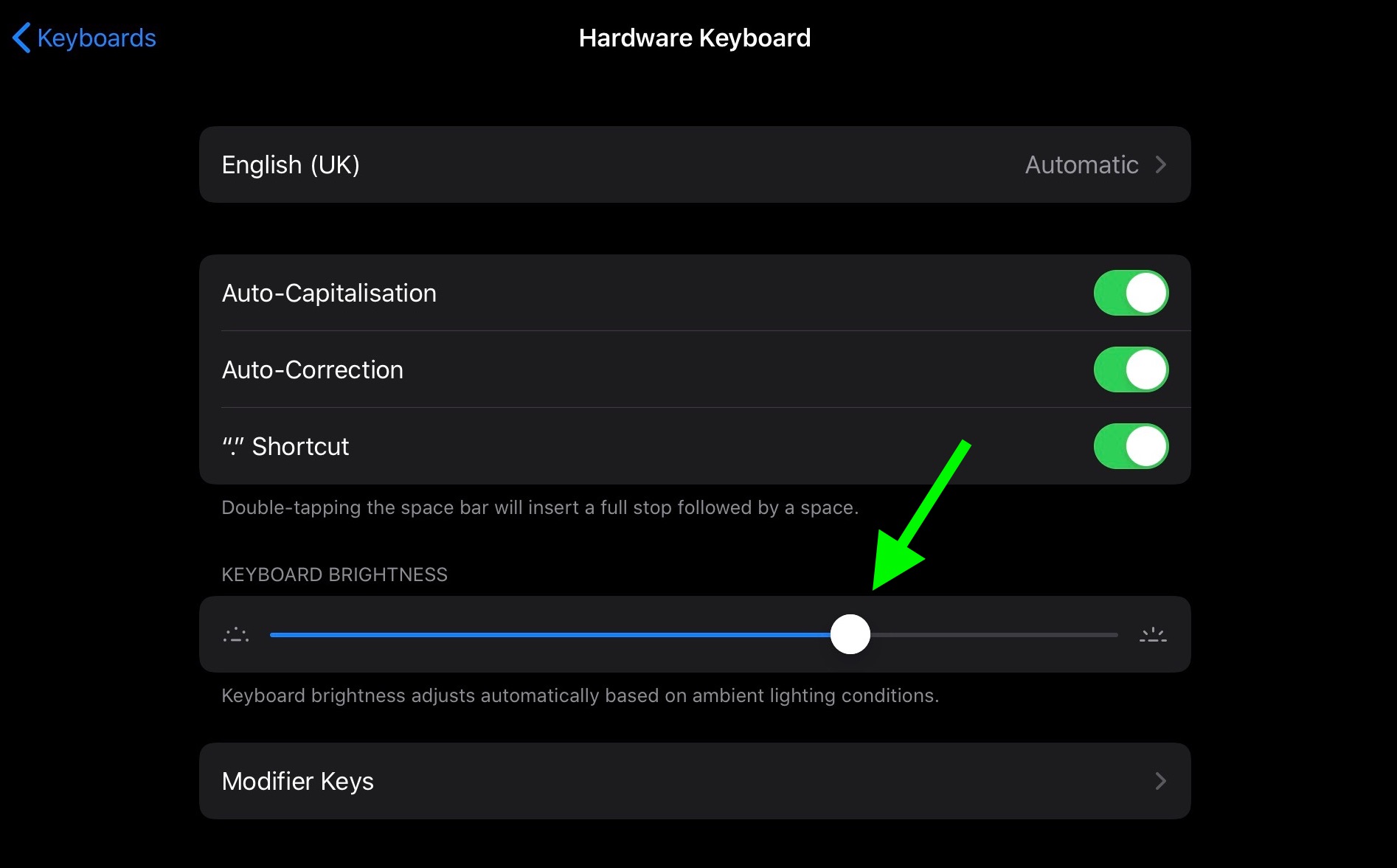 How To Adjust Backlight Key Brightness On A Magic Keyboard For Ipad Pro Macrumors