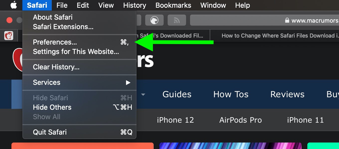 change download settings on mac