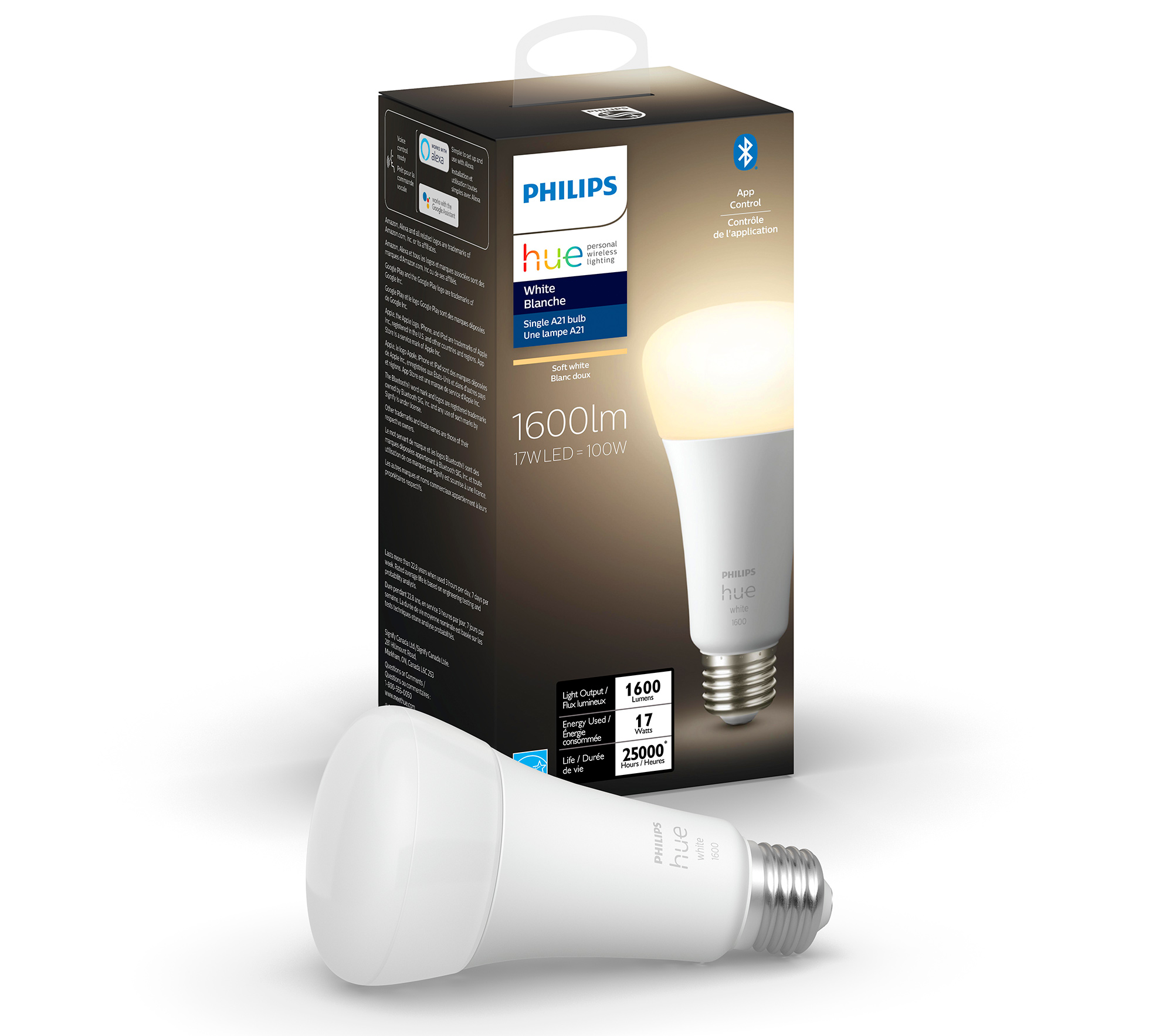 Apple HomeKit and Google Assistant Philips Hue White and Color Ambiance A19 60W Equivalent LED Smart Light Bulb Starter Kit  4 A19 Smart Bulbs and 1 Bridge Works with Alexa California Residents 