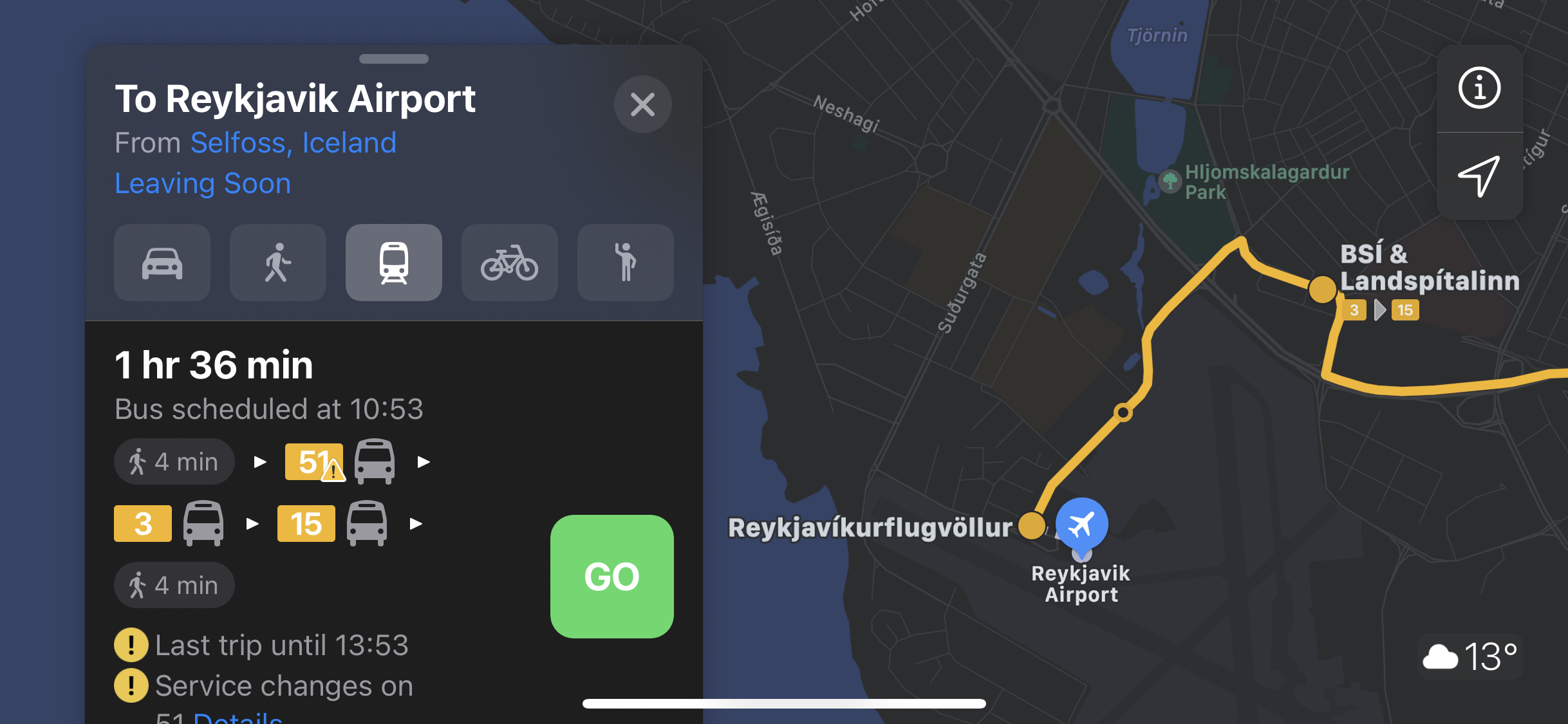photo of Apple Maps Transit Directions Go Live in Iceland image
