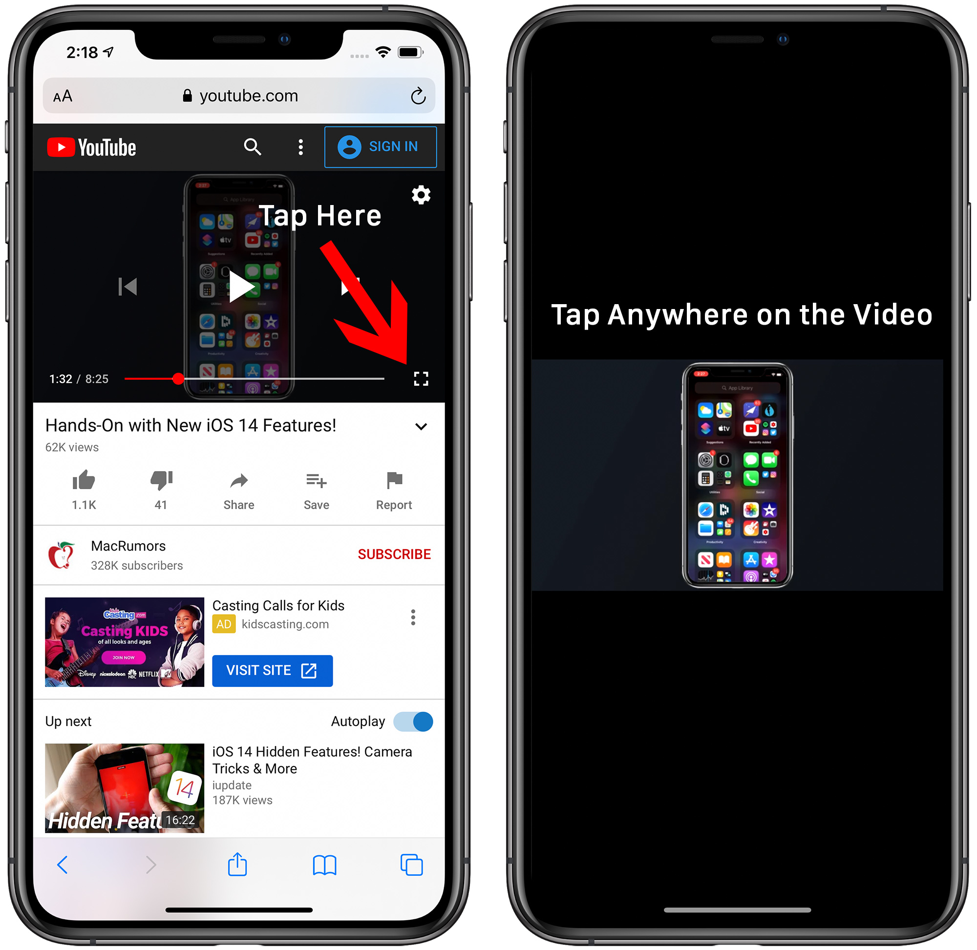 mini player youtube iphone