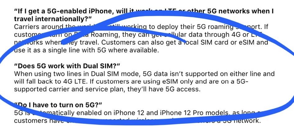 5G dual sim incompatible