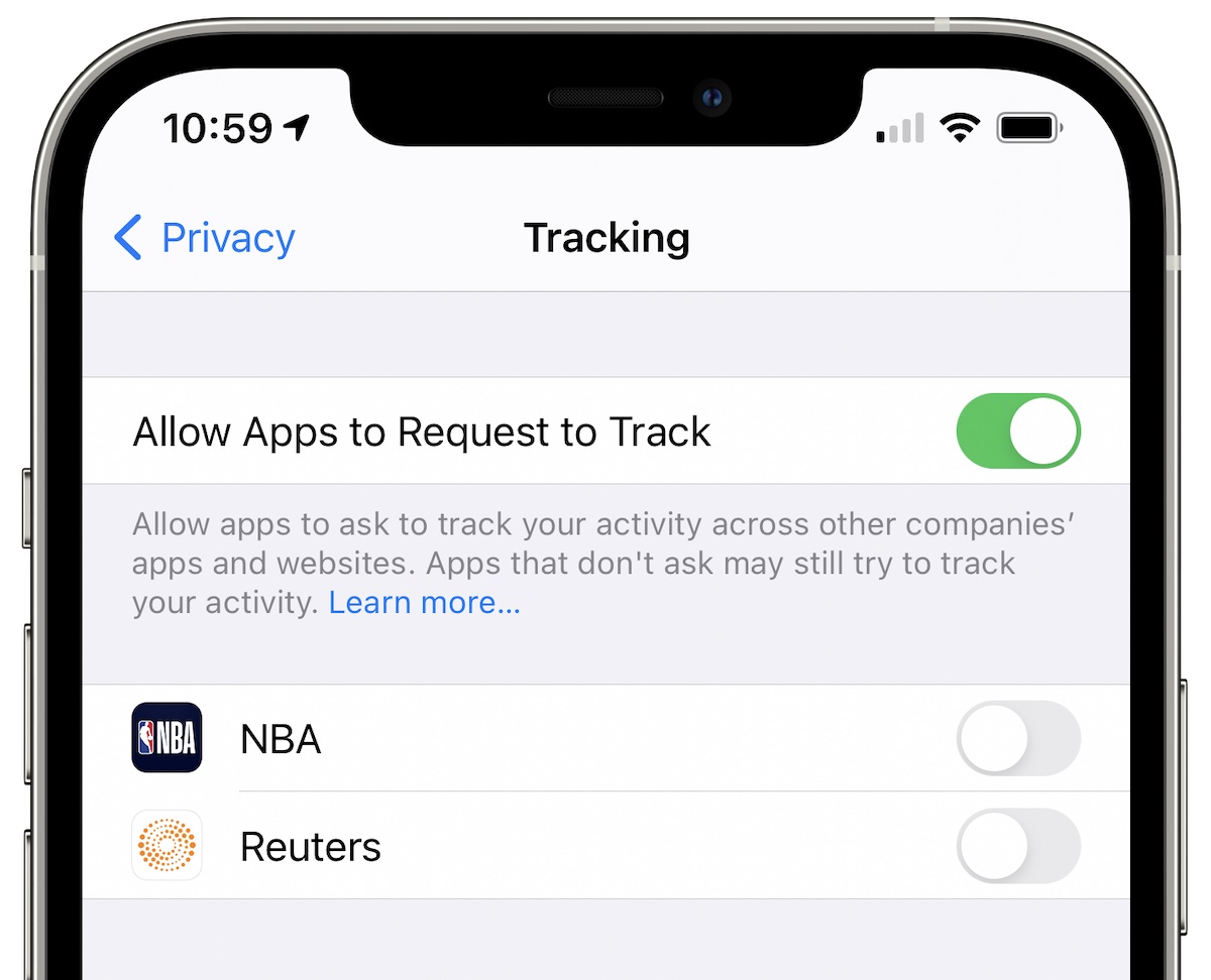 app tracking settings ios 14