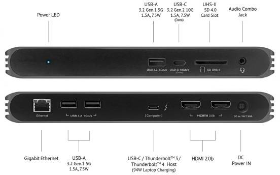 caldigit thunderbolt 4 dock ports