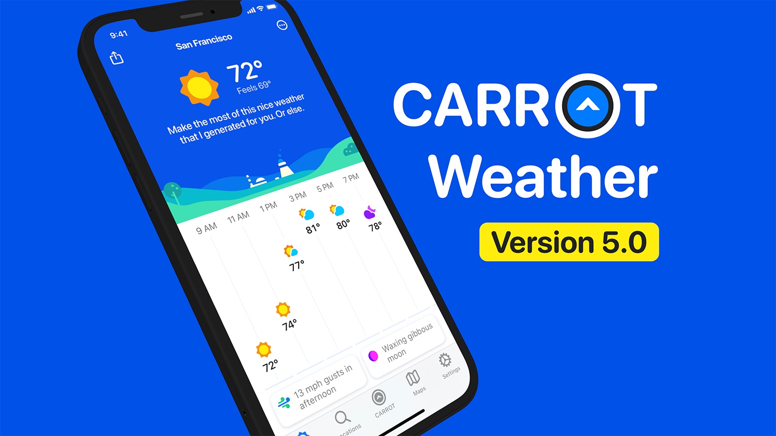 carrot weather android customize