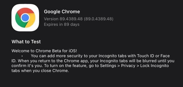 chrome beta incognito authentication