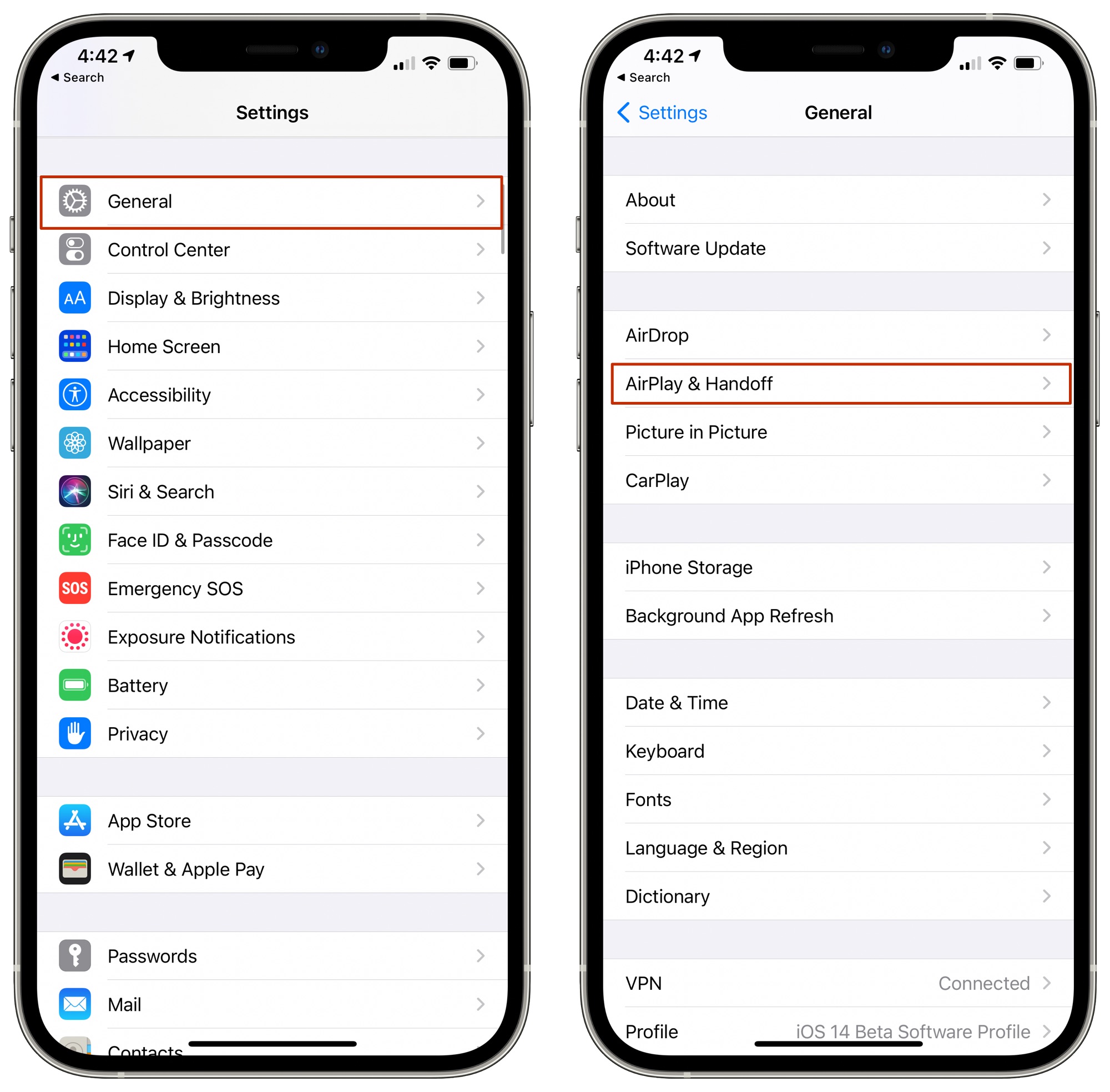 homepod mini handoff settings