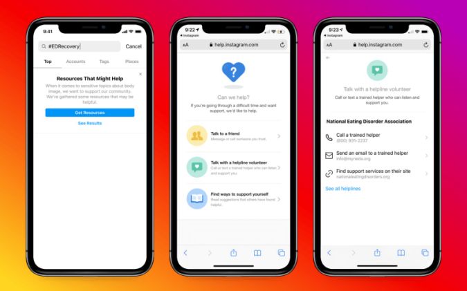 instagram eating disorder help