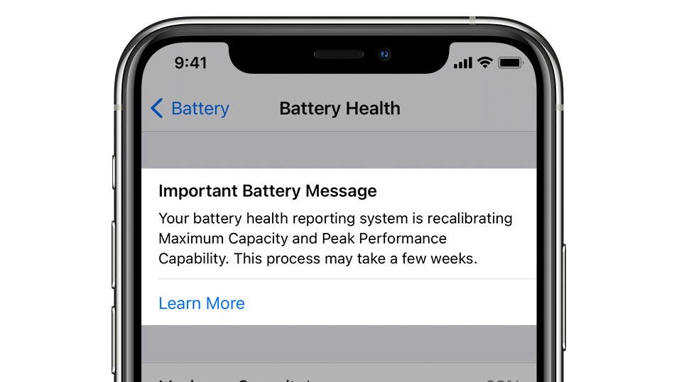 iphone battery message fix