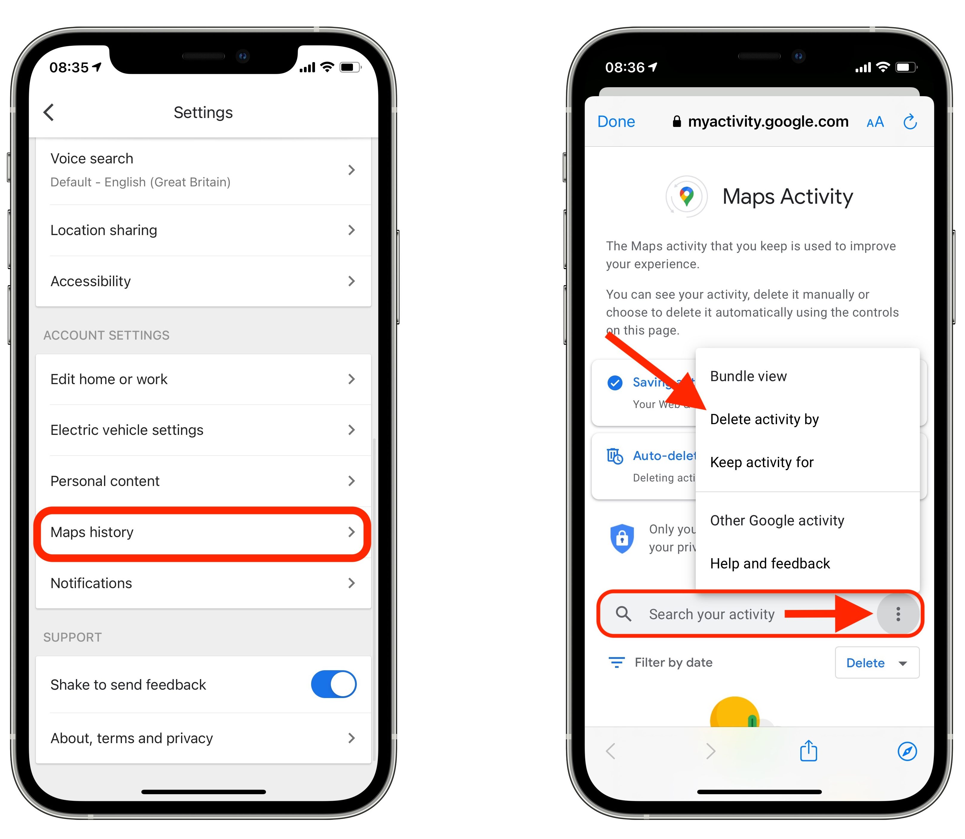How To Clear Google Maps Search History On Iphone And Ipad Macrumors