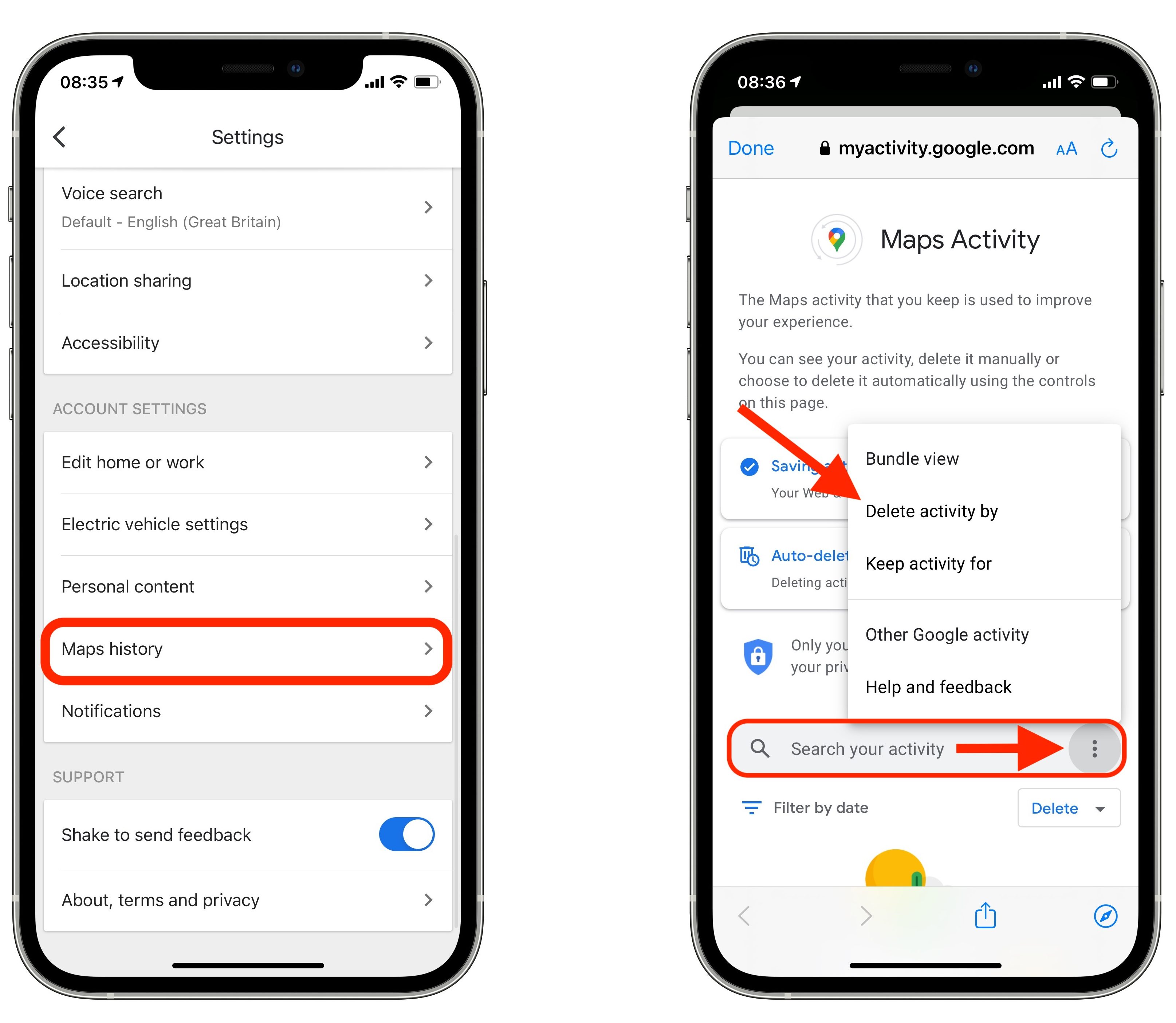 Delete Search History On Maps How To Clear Google Maps Search History On Iphone And Ipad - Macrumors