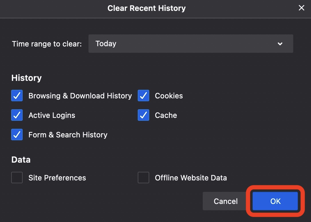 how to delete firefox history adn cookies