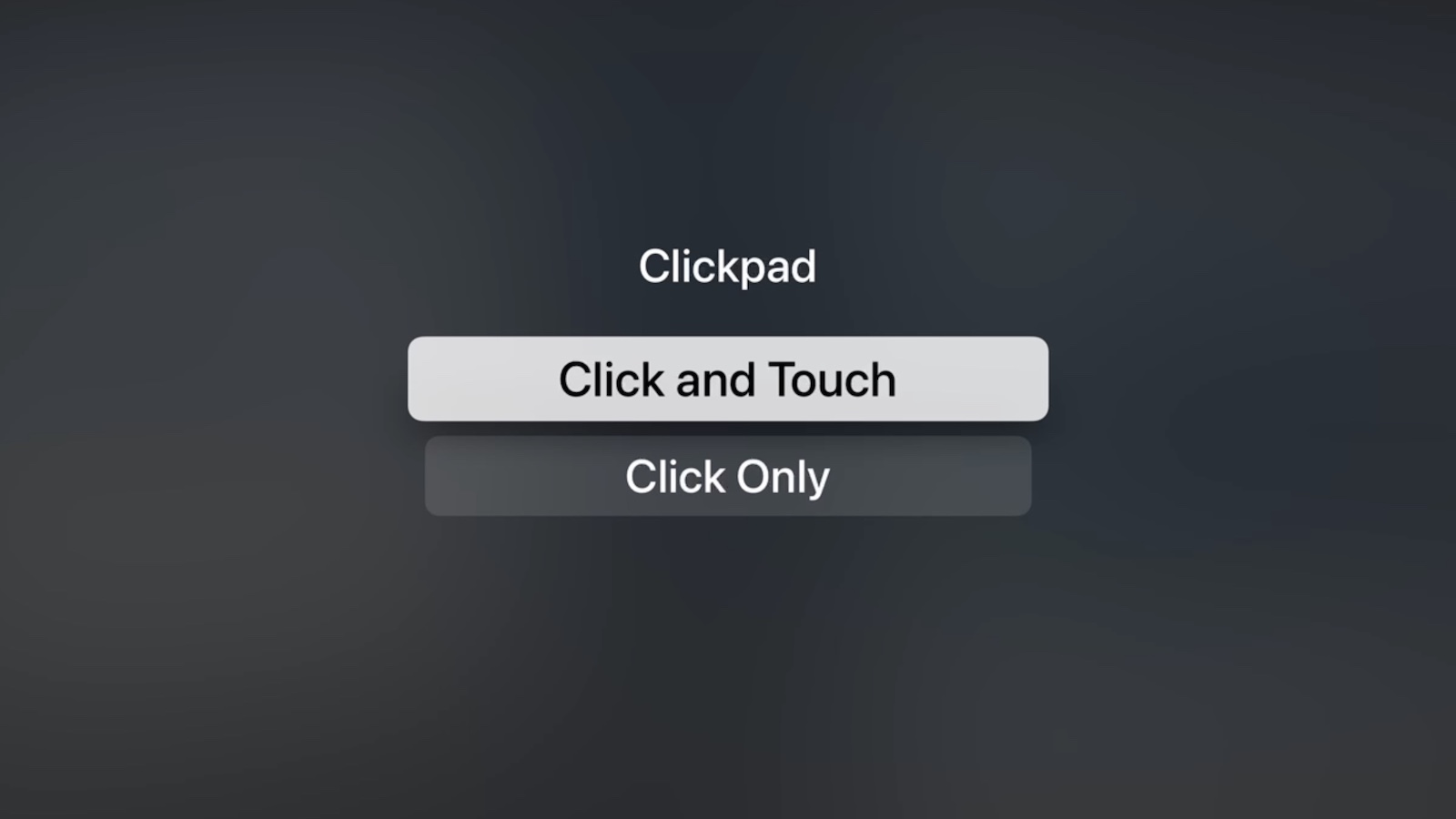 apple tv siri remote clickpad settings