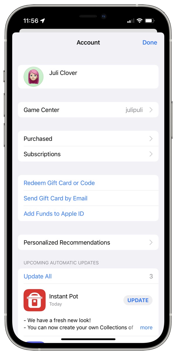 app store account design