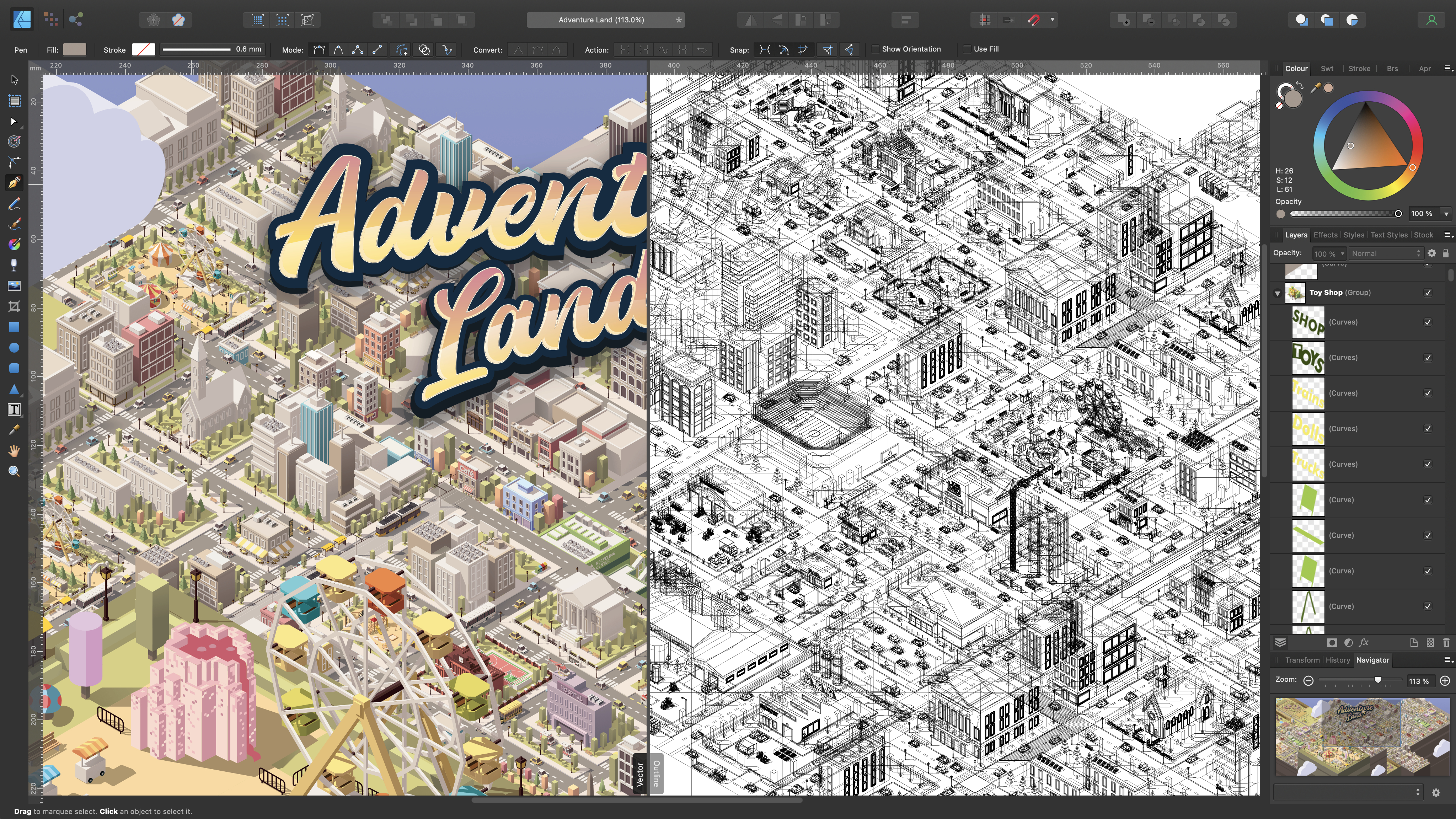 110 affinity designer outline view