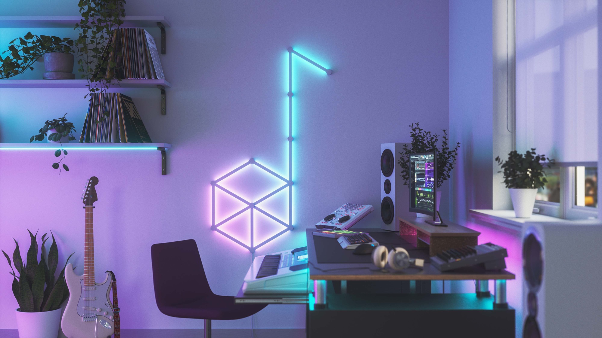 Nanoleaf 7 Panels Wooden Hexagon Smarter Kit Led Light Bulbs : Target