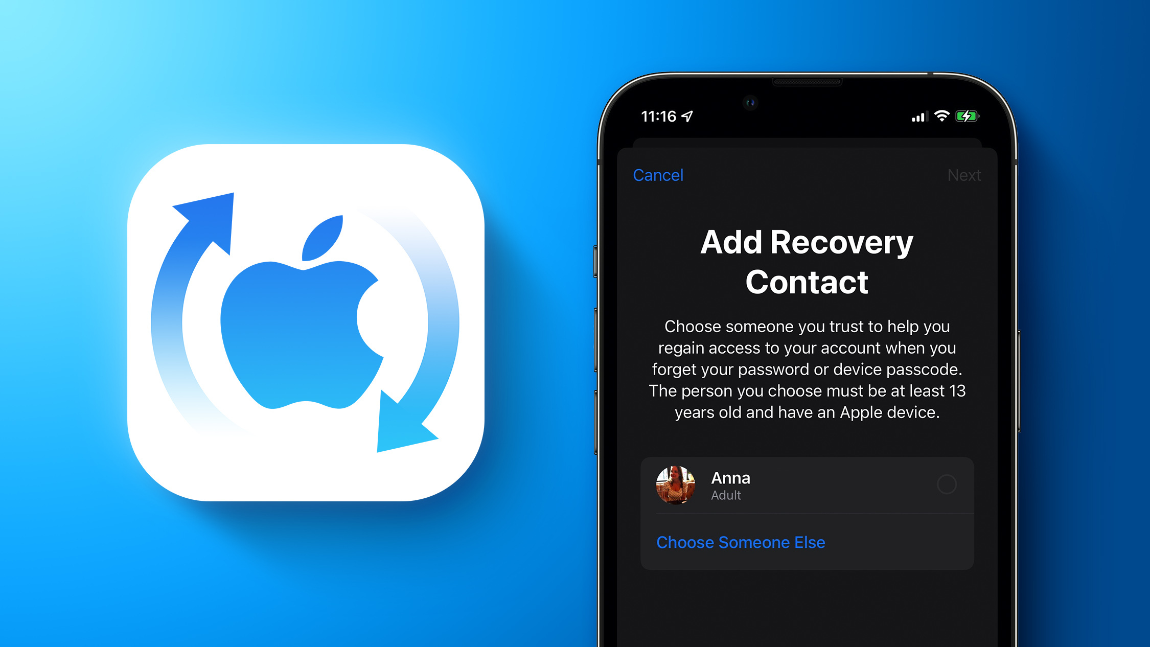 Recovery Contact Feature