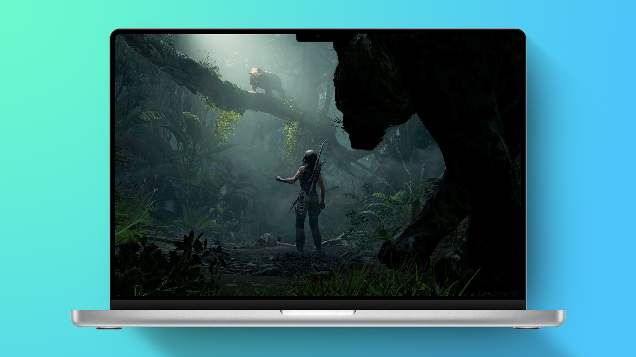 Apple MacBook Pro 16 inche isolated 2021 Tomb Raider