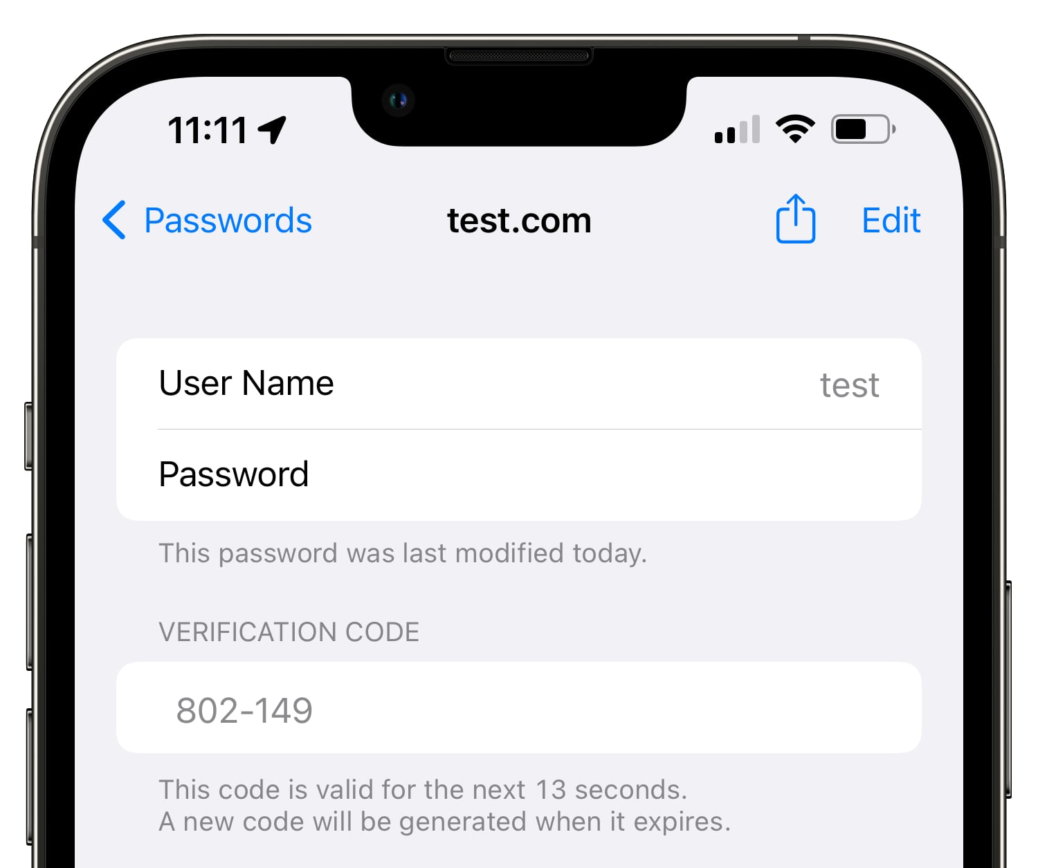 verification code ios 15 demo