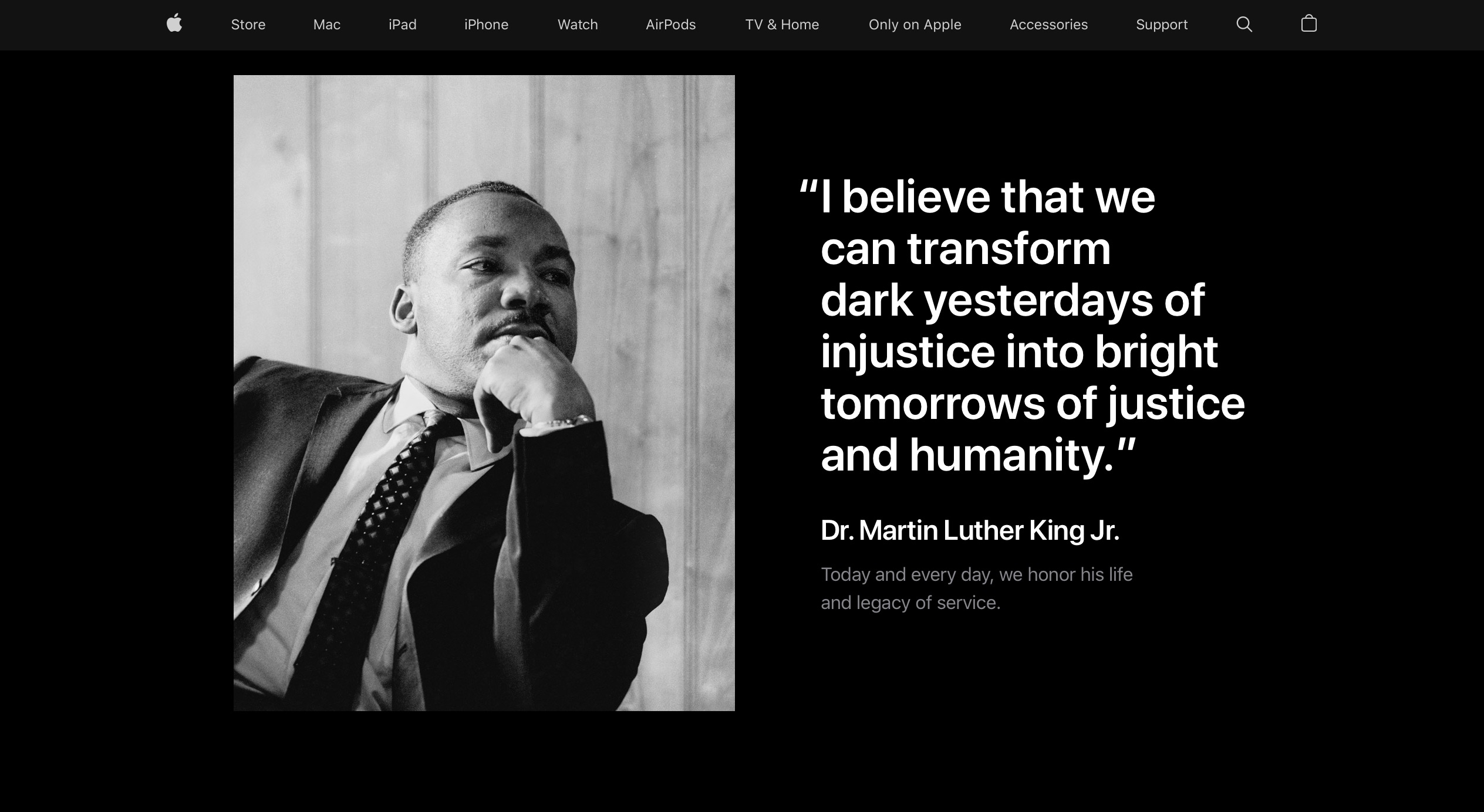 photo of Apple Commemorates Dr. Martin Luther King, Jr. With Full-Page Website Tribute image