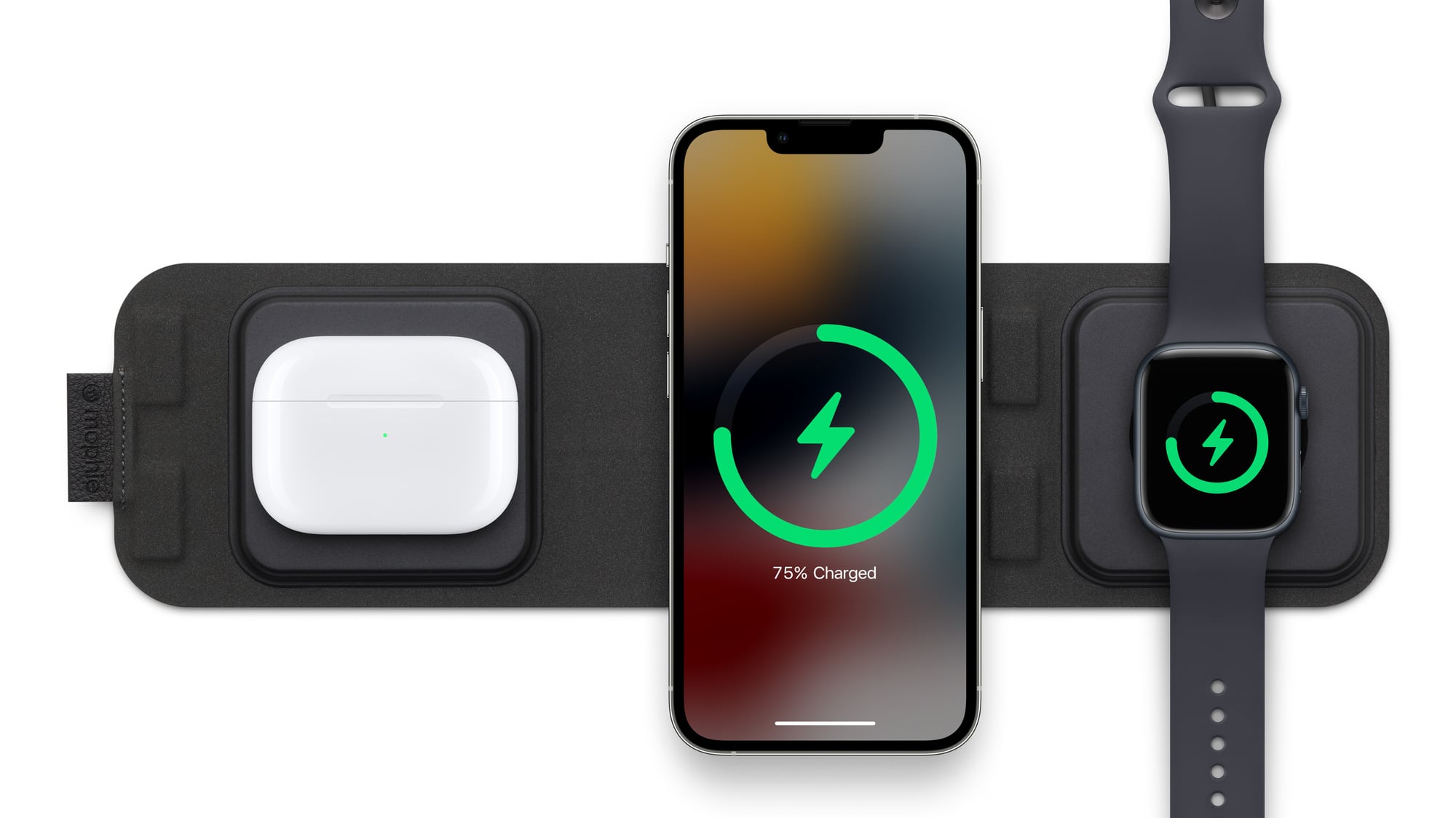 mophie【ワイヤレス充電器】mophie 3-in-1 travel charger