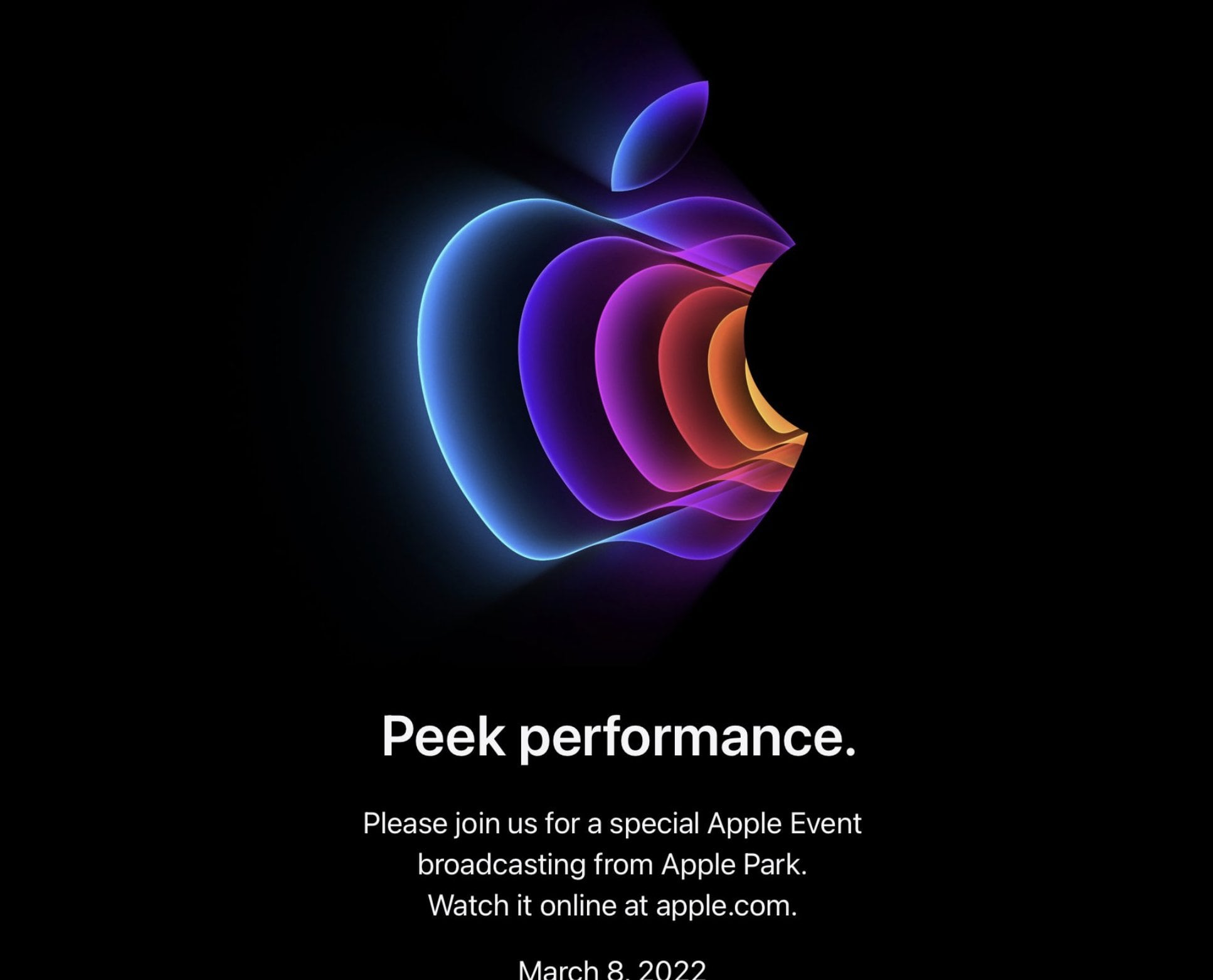 Apple Event Announced for March 8: Peek Performance
