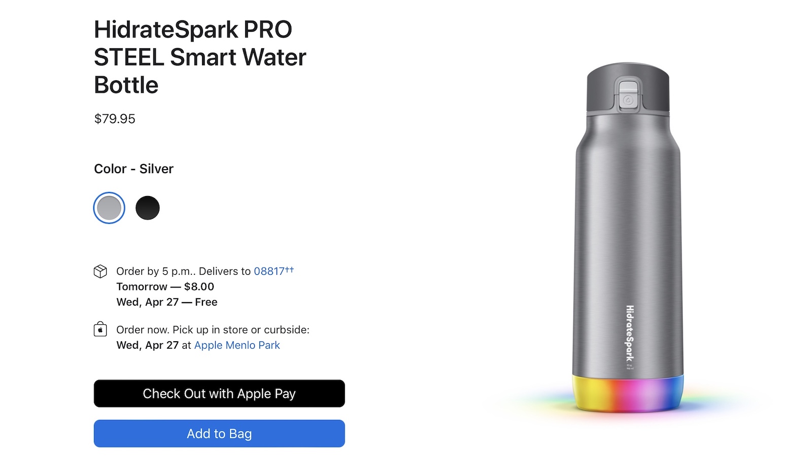 Apple Now Selling Two New HidrateSpark Smart Water Bottles With Apple Health Integration