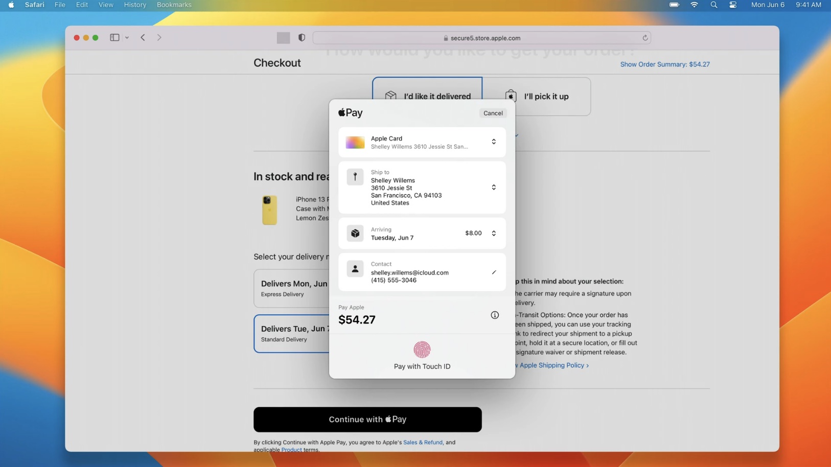 apple pay macos ventura