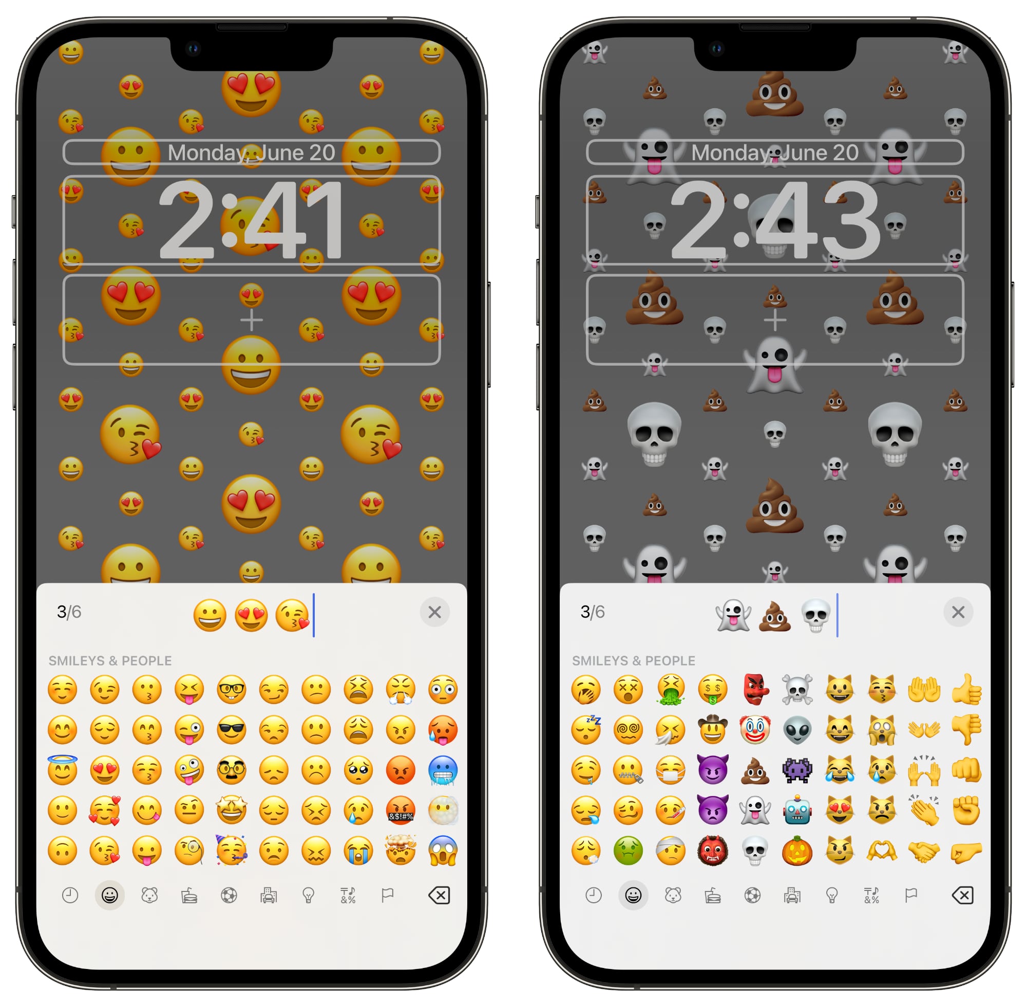 ios 16 emoji picker lock screen 