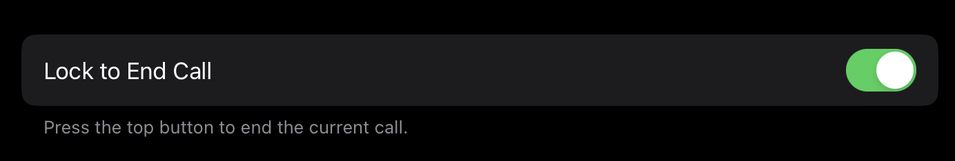 ipados 16 lock to end call